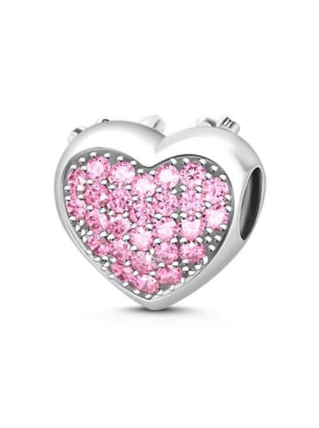 GNOCE Sterling Silber Herz Charm Zirkonia
