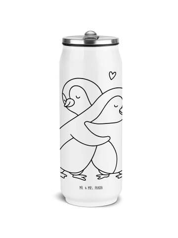 Mr. & Mrs. Panda Trinkflasche Pinguine Kuscheln ohne Spruch in Weiß