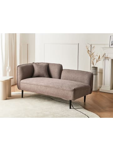 Beliani Chaiselongue CHEVANNES in Braun/Schwarz - (W) 138 x (H) 74 x (L) 77 cm