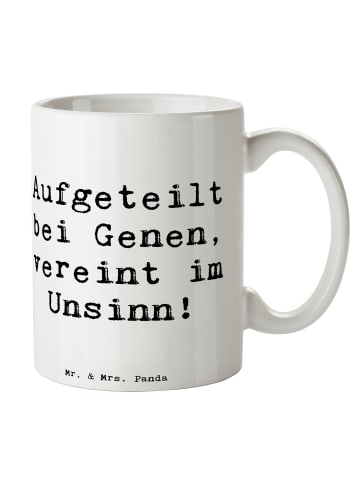Mr. & Mrs. Panda Tasse Halbbruder Unsinn mit Spruch in Weiß