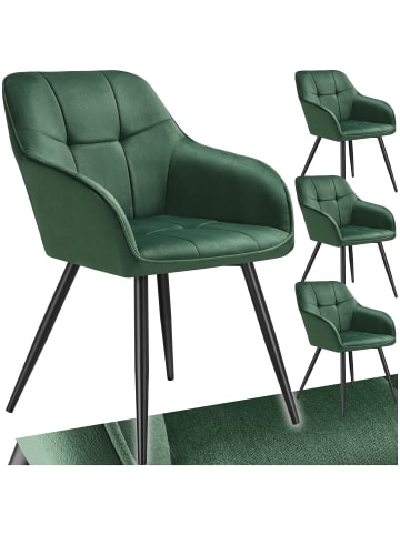 tectake Polstersessel gepolstert, in Samtoptik, gesteppt, 58 x 62 x 82 cm