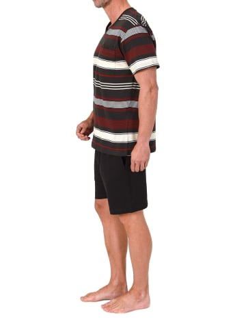 NORMANN Kurzarm Schlafanzug Shorty Pyjama Übergrößen in rot