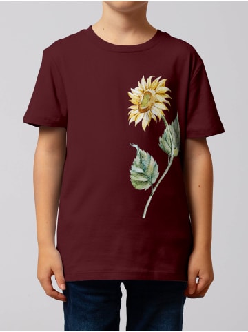 wat? Apparel T-Shirt Sonnenblume in Weinrot