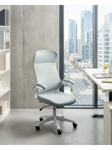 Beliani Bürostuhl NEXEL in Grau/Weiß - (W) 60 x (H) 114 x (L) 60 cm