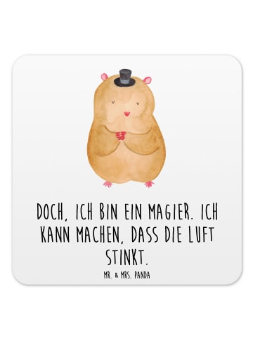 Mr. & Mrs. Panda Bierdeckel Hamster Hut mit Spruch in Weiß