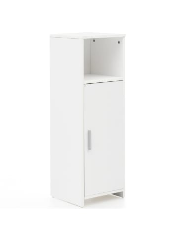 KADIMA DESIGN Badschrank 30 x 95,5 x 30 cm weiß Holz mit Tür und Ablagefach,