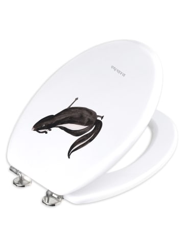 Mr. & Mrs. Panda WC Sitz Stinktier Yoga ohne Spruch in Weiß