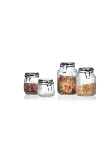 Ritzenhoff & Breker 6er Set Vorratsgläser mit Clip-Verschluss Lumos 450 ml in transparent