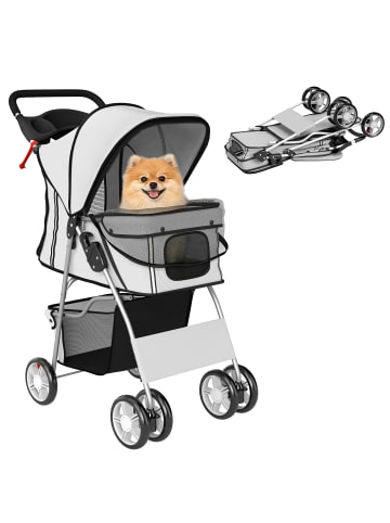 Pawhut Hundebuggy,77L x 44B x 102H cm,Grau