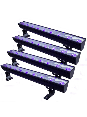 SATISFIRE 4er Set LED UV Schwarzlichtbar / Fluter in schwarz