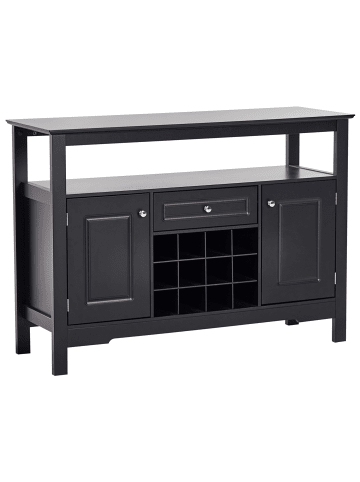 Beliani Weinregal TIMBOON in Schwarz - (W) 117 x (H) 82 x (L) 40 cm