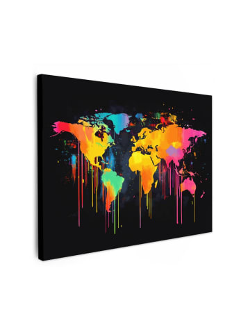 MuchoWow Leinwand bilder Graffiti-Weltkarte (BxH)