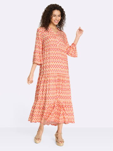 Heine Druckkleid in apricot-orange-bedruckt
