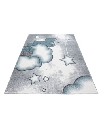 KADIMA DESIGN Kinderteppich Bär Polypropylen saugroboter Kurzflor Kinderzimmer in Blau