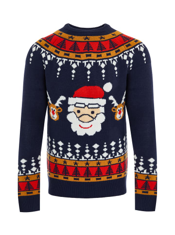 Threadbare Weihnachtspullover THB Xmas Jumper Oslo in blau-schwarz