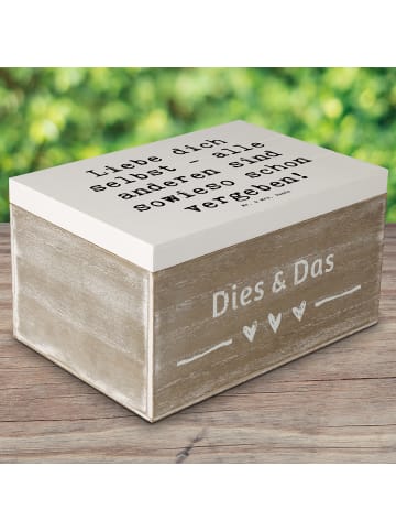 Mr. & Mrs. Panda holzschatulle Spruch Selbstakzeptanz Liebe mit ... in Weiß