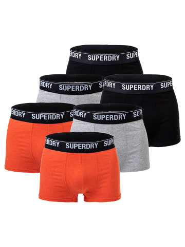 Superdry Boxershort 6er Pack in Schwarz/Grau/Orange