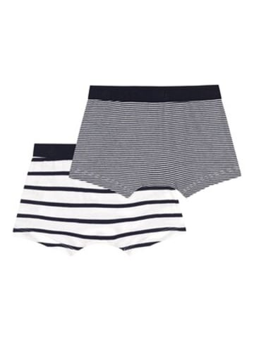 PETIT BATEAU 2er-Pack Boxershorts Ringel in Blau