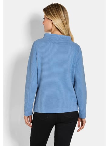 GOLDNER Kurzgröße:  Langarm Ottoman-Design, Turtleneck in blau