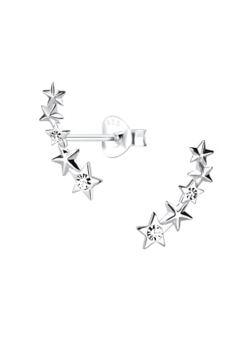 Alexander York Ohrringe - Ohrstecker STERNREIHE mit Kristall in 925 Silber - 2-tlg.