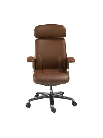 Angel Cerdá Büro-Drehstuhl 4211 in Braun / Stahl – (B)74 x (H)70 x (T)118 cm