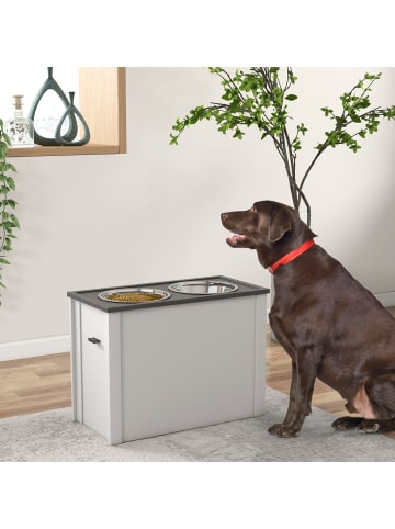 Pawhut Erhöhter Hundenapf Weiß