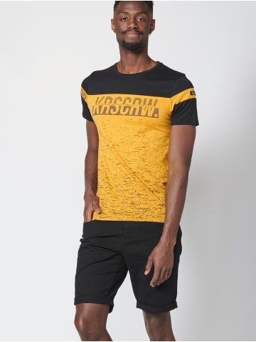 KOROSHI Kurzarm T-Shirt in gelb