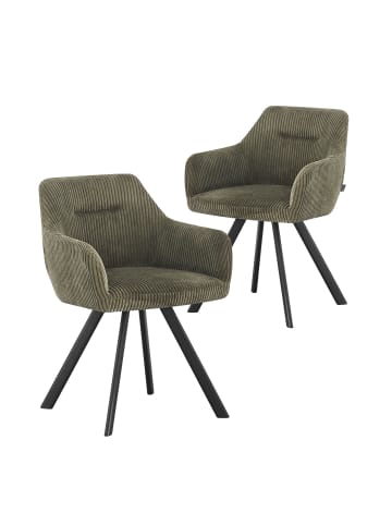 B&D Home 2er-Set: Esszimmerstuhl CYRUS in Grün - (B)56 x (H)80 x (T)60 cm