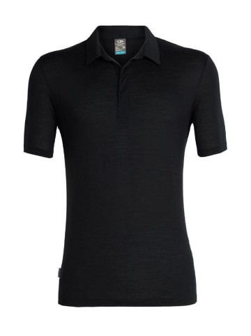 icebreaker Poloshirt Solace Short Sleeve in Schwarz