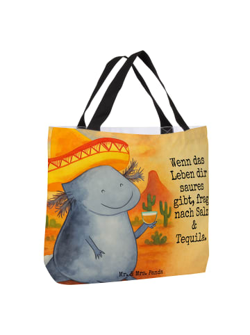 Mr. & Mrs. Panda Tote Bag Axolotl Tequila Design mit Spruch in Weiß
