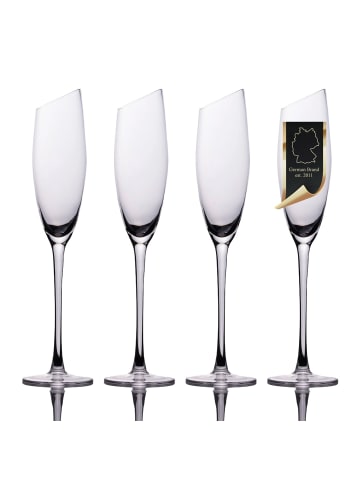 Intirilife Champagner Glas Set 150 ml Sekt Prosecco Gläser in 4x Transparent