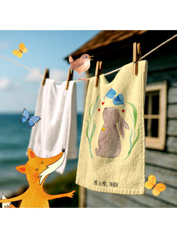 Mr. & Mrs. Panda Handtuch Hase Blume ohne Spruch in Gelb Pastell