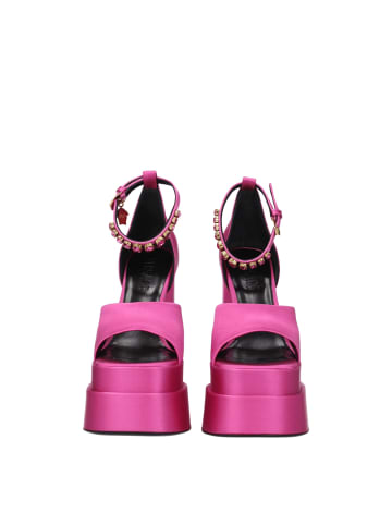 Versace Pink Satin Plateau Sandalen