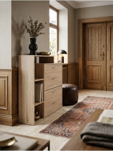 KADIMA DESIGN Schuhkipper | Sonoma Eiche, 85x24x93cm, 2 Fächer, 12 Paar