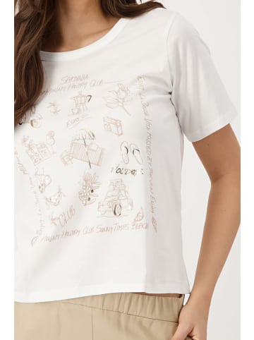 monari Rundhals T-Shirt für Damen in creme