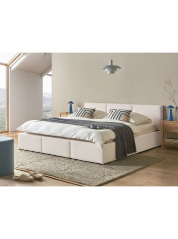 Beliani Doppelbett BOUSSE in Weiß - (W) 191 x (H) 79 x (L) 219 cm