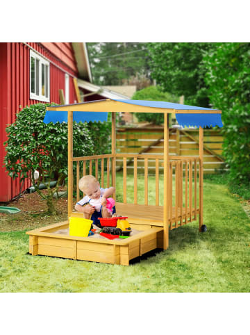 Outsunny Sandkasten 133L x 129B x 137,5H cm
