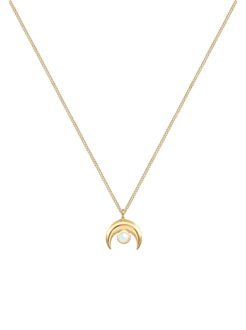 Elli Halskette 925 Sterling Silber Astro, Halbmond in Gold