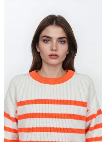 Salzhaut Sweatshirt VERBAAST in Fiery Coral - Offwhite
