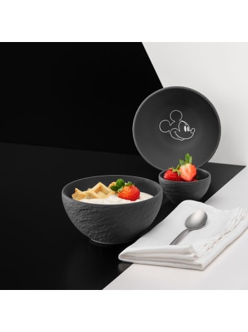 Villeroy & Boch 4er Set Müslischalen Manufacture Rock - Mickey Mouse in ø 14 cm in schwarz