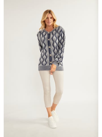 Albee Women Strickjacke in Wollweiss Blau