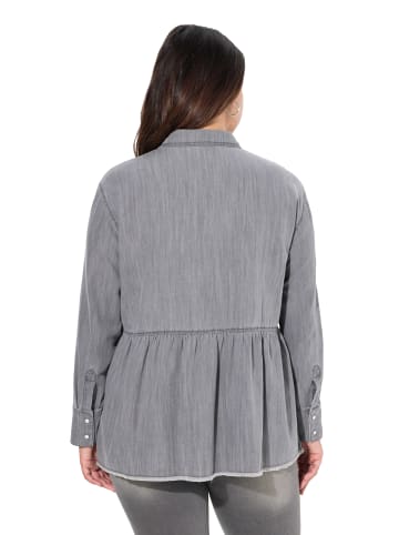 Ulla Popken Bluse in light grey denim