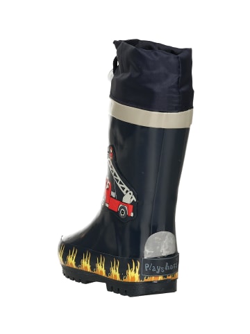 Playshoes Gummistiefel Feuerwehr in Marine