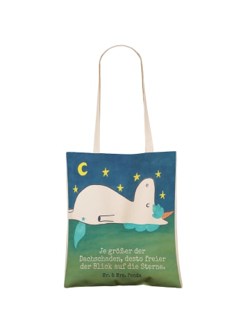 Mr. & Mrs. Panda Tasche Einhorn Sternenhimmel Design mit Spruch in Weiß