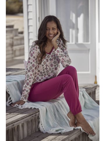 Vivance Active Pyjama in burgunder-gemustert
