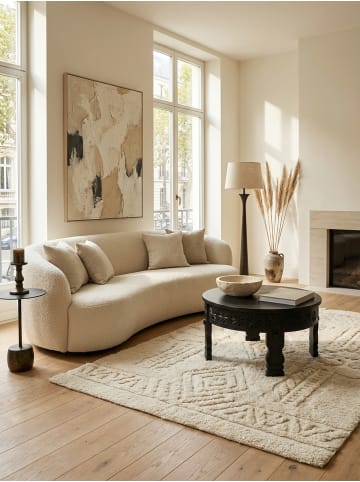 KADIMA DESIGN Couchtisch | Mango, 60x36x60cm, Orient-Style, Rund