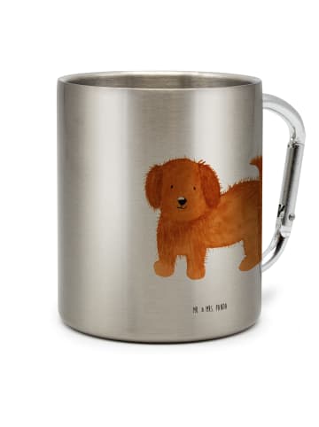 Mr. & Mrs. Panda Edelstahlbecher Hund Flauschig ohne Spruch in Silber