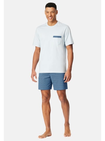 Schiesser Schlafanzug Comfort Nightwear in Hellblau