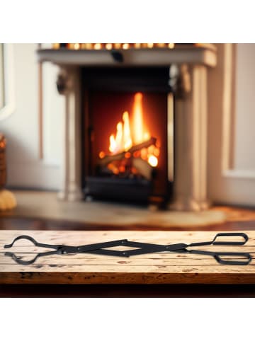 relaxdays 2 x Kaminzange in Schwarz - 66,5 cm