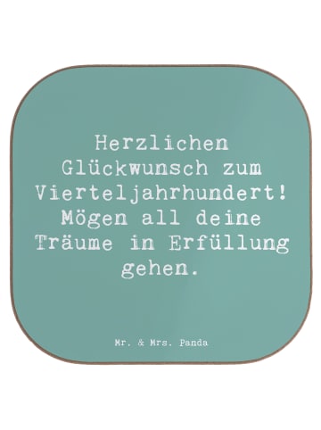 Mr. & Mrs. Panda Untersetzer Spruch 25. Geburtstag Freude mit Sp... in Meeresbrise